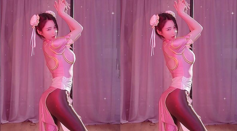 [主播]虎牙主播强徒坏空空懂猫猫cosplay春丽钢管舞2则