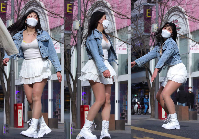 4K[饭拍]新村街头表演Hyokyung Apple Rollin