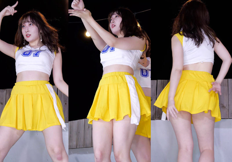 4K[饭拍]韩国女团黄色百褶裙喜欢这样的人