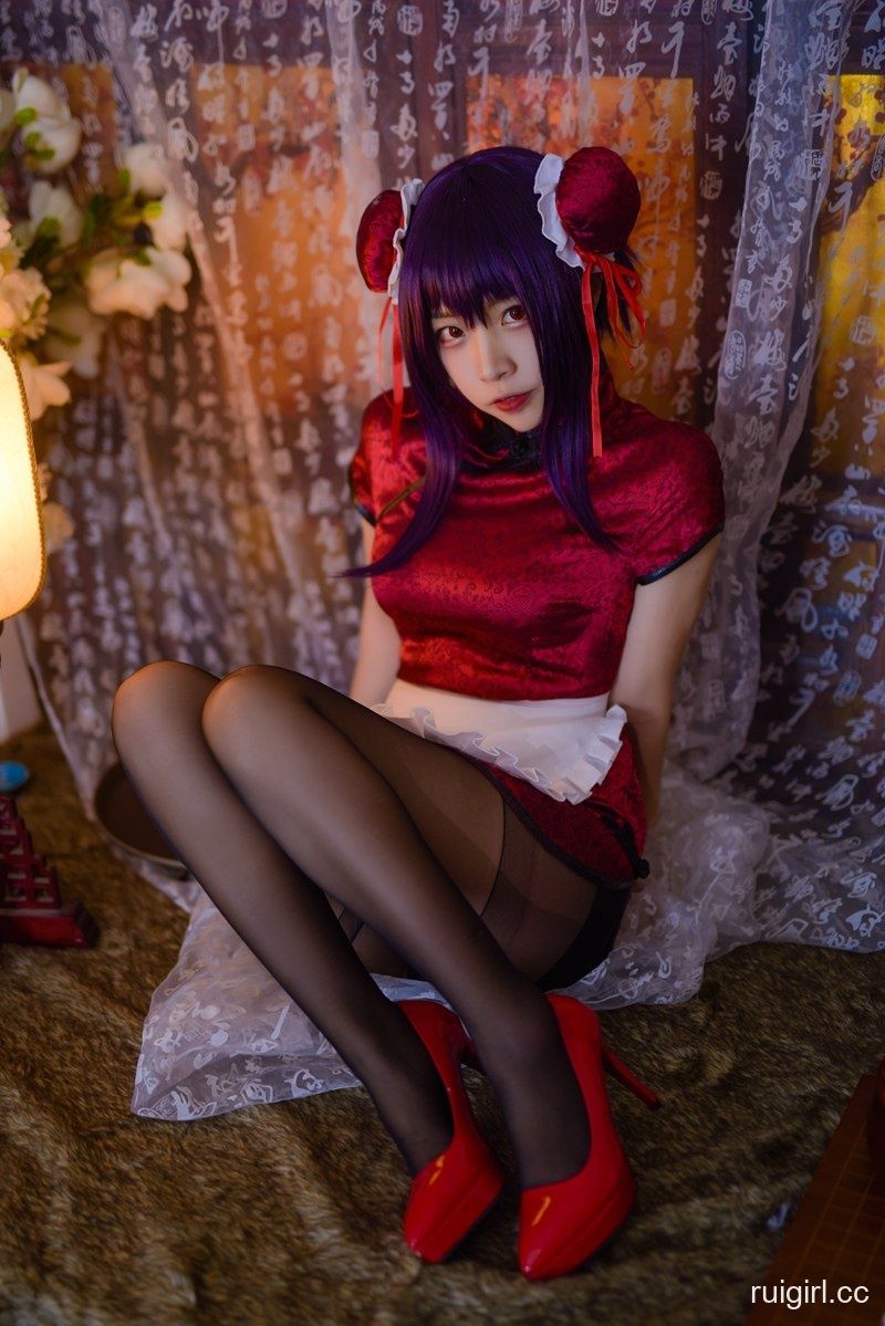 人气Coser动漫博主@二佐Nisa Fate玛修万圣 女主学姐旗袍 【31P】-【爱主播】