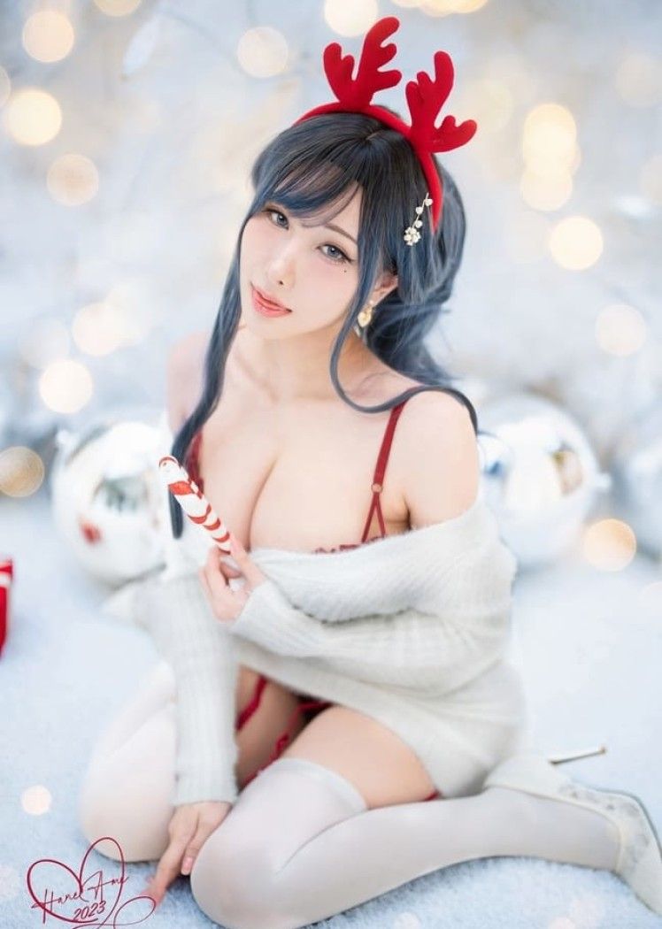 雨波_HaneAme – NO.299 Original 2023 White Christmas Moose Onesan(麋鹿姐姐)[38P-205M]