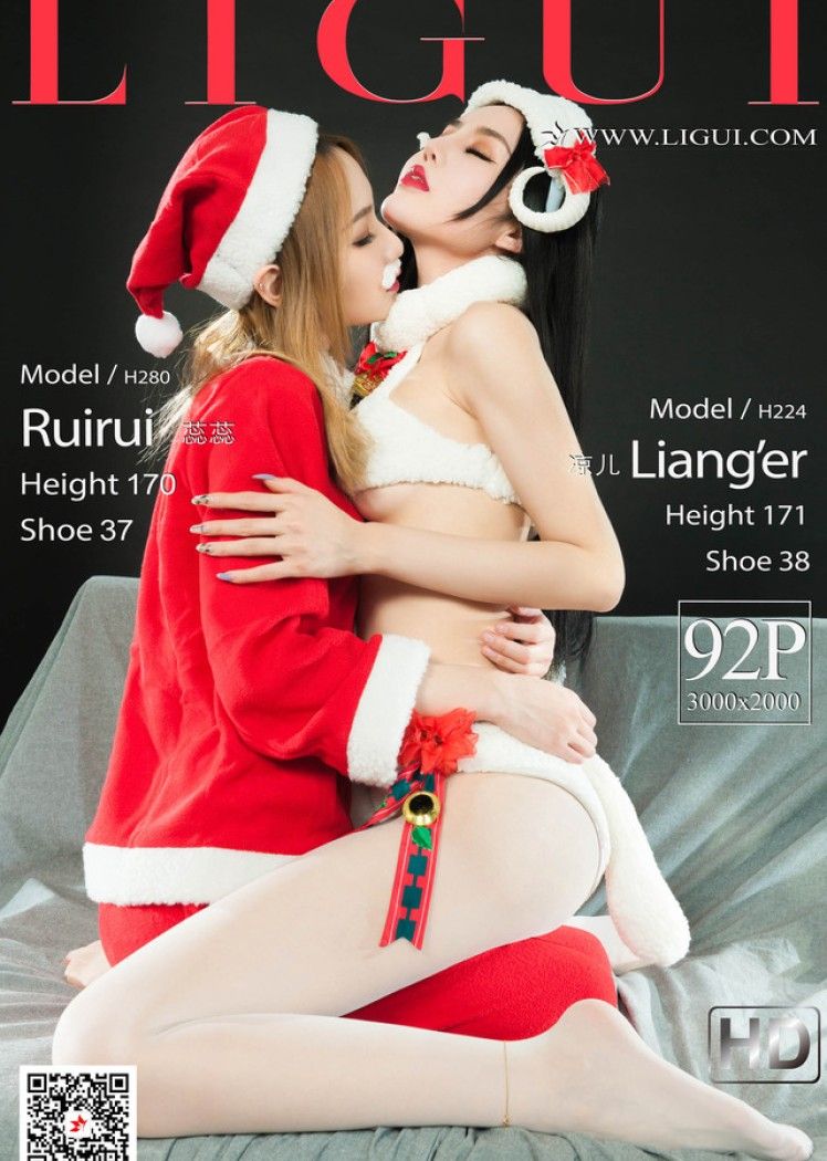 Ligui丽柜 – 2020.12.23《双生花-圣诞激情》蕊蕊&凉儿[93P129M]