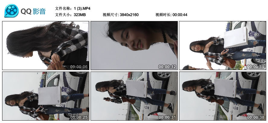 精选街拍视频 No.2507 精致五官破洞蓝牛漂亮美女 [649MB]